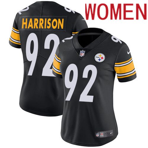 Women Pittsburgh Steelers #92 James Harrison Nike Black Vapor Limited NFL Jersey